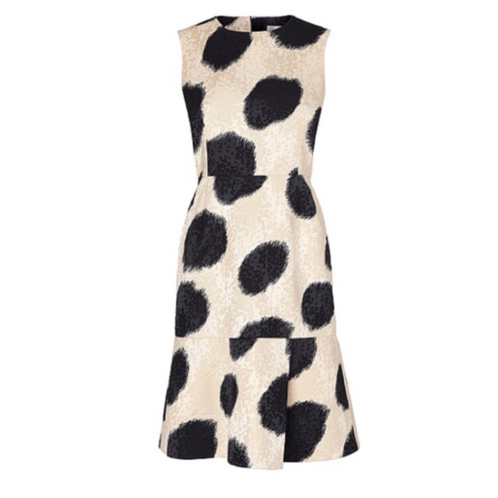 LK BENNETT Ceylan Spotted Jacquard Cocktail Dress